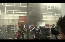 Pożar w garażu Williamsa po wyścigu F1 w hiszpanii