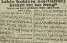 Gazeta sprzed 90 lat o związkach: "Ludzie kojarzą się przypadkowo