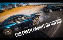 Groźny wypadek samochodowy nagrany przypadkiem przez motocyklistów.