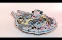 Efektownie wyglądająca animacja poklatkowa z budowy Sokoła Millennium z LEGO