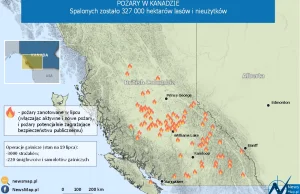 Dramatyczne pożary w Kanadzie [INFOGRAFIKA]