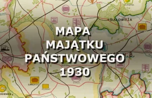 Mapa majątku państwowego z 1930 roku nałożona na mapę google.