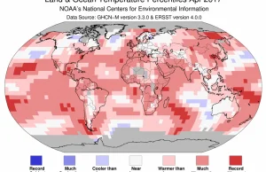 Globalny klimat - kwiecień 2017 drugi w notowanej historii [ENG]