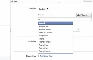 56 możliwych płci do wybrania na Facebook'u. To już zagłada?