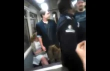 Nastoletni rasista awanturuje się z czarnym ochroniarzem w pociągu.