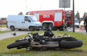 Ursynów: zginął motocyklista jadący na jednym kole