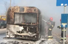 Pożar autobusu w Pszowie