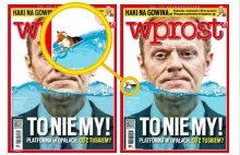 Pluszowy Lis na okładce 'Wprost" tonie razem z Tuskiem