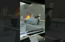 Spalone BMW na A8(Wrocław)