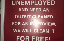 Darmowe czyszczenie ubrania dla bezrobotnych [ang]