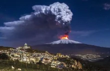 Ludzie w panice wybiegali na ulice. Erupcja wulkanu Etna coraz...