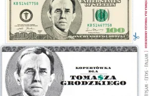 „Gazeta Polska” z kopertą i banknotem dla marszałka Senatu Tomasza Grodzkiego