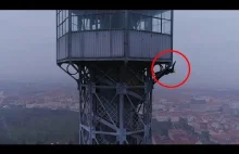 [POV] Polak wspiął się na wieżę Petřín Lookout (urban climbing)