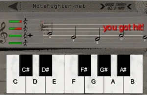 Prototyp mojej gry muzycznej (czytanie nut). Note Fighter!
