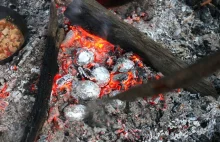 Ziemniaki pieczone w żarze ogniska.