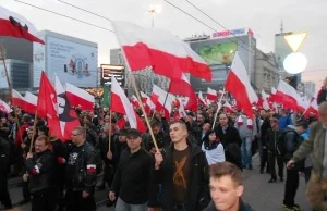 W godzinę „W” w Warszawie spłonęła banderowska flaga (video)