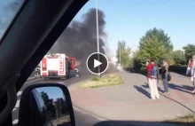 Pożar autobusu na Chełmie.