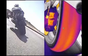 Kamera termowizyjna na motocyklu, na torze Laguna Seca