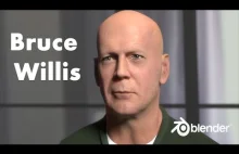 twarz Bruce Willisa stworzona od podstaw w blenderze