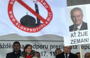 Prezydent Czech przemawia na antyimigranckim wiecu: "Nie dyktujcie Czechom!"