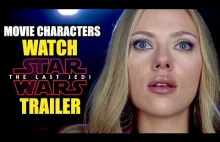 Postacie filmowe oglądają zwiastun Star Wars: The Last Jedi