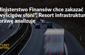 Ministerstwo Finansów chce zakazać wyprzedzania się ciężarówek