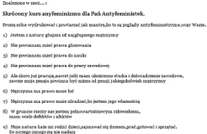 Kurs antyfeministyczny Partii Kobiet
