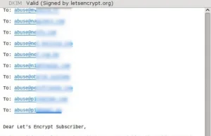 Wyciek adresów email użytkowników Let's Encrypt