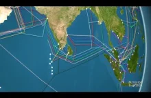 Wizualizacja podwodnych kabli internetowych na świecie