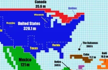 Jak wyglądałaby mapa świata, gdyby powierzchnię państw przeskalować liczebnością