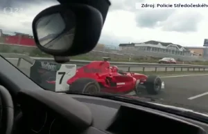 Bolid F1 na słowackiej autostradzie D4