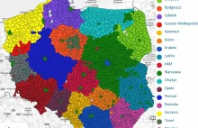 Polaków codzienne dojazdy do pracy na mapie