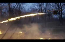 Throwflame TF-19 - prezentacja drona z miotaczem ognia. Wkrótce w sprzedaży.