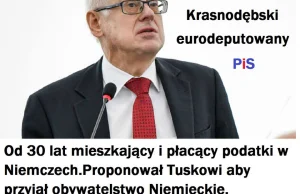 Pisowska "gwiazda", prof. Krasnodębski, od 30 lat mieszka w Niemczech i tam płac