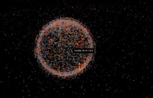 Wizualizacja kosmicznych śmieci na przestrzeni lat