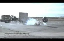 Test osłony kabiny pilota przy zderzeniu z oponą bolidu F1 przy 250km/h