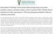 Sejm zajmie się penalizacją edukacji seksualnej. Stanowisko PTS