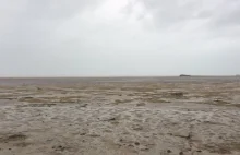 Irma zabrała ze sobą ocean. Wyschnięta plaża wokół Bahamów