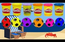 Learn Colors with Balls,play doh - Soccer Balls for Kids - learn colors...