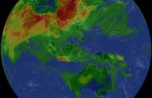 Ziemia - 3D Mapa zanieczyszczen powietrza w czasie rzeczywistym