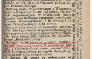 Sprostowanie - Porównanie czasu przejazdu koleją w roku 1912 i dziś