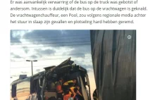 Holenderski autobus najechał na polską ciężarówkę, a jednocześnie to Polak...