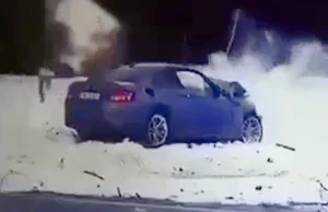 Szokujące nagranie wideo z pościgu, wypadku i ucieczki kierowcy bmw
