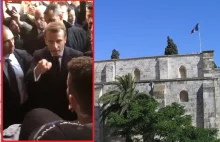 Macron krzyczał na izraelskich policjantów w Bazylice św. Anny.