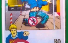 Plakat z ostrzeżeniem na budowie warszawskiego metra