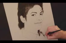 Michael Jackson - Dry Brush Portrait. Technika "suchego pędzla"