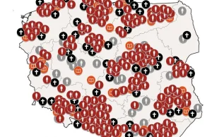 Mapa wykorzystywania seksualnego w kościele: Gdzie dochodziło do niego w Polsce.