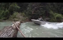 Jumping logs in a Jetboat