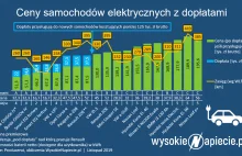 Ceny samochodów elektrycznych z dopłatami mogą zaskoczyć