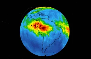 Zdjęcia satelitarne pokazują emisje tlenku węgla z płonących lasów Amazonii